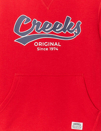 Sweat à capuche hoodie Creeks rouge garçon