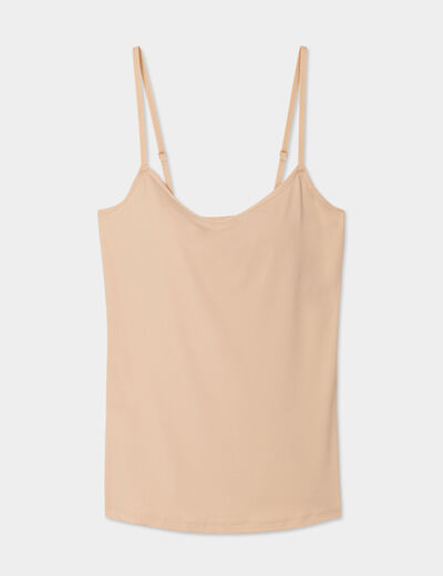 Débardeur soutien-gorge intégré beige femme