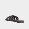 Mules effet macramé noir femme