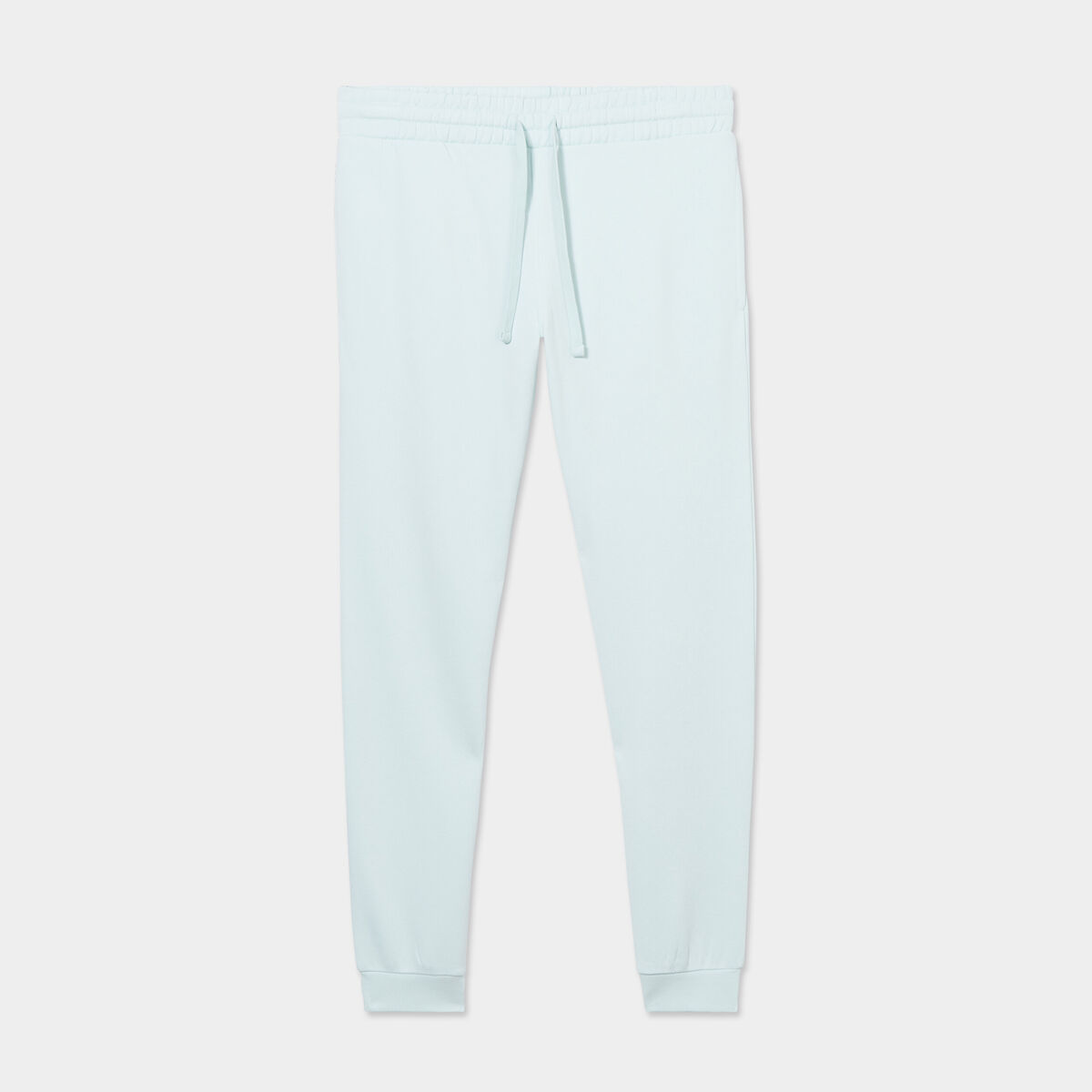 Pantalon jogging droit molleton vert pastel homme