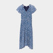 Robe midi droite bleu canard femme