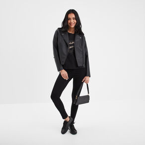 T-shirt ajusté à strass Mosquitos noir femme