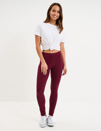 Legging taille haute bordeaux femme