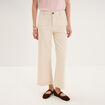 Pantalon large poche plaqu&eacute;e cropped ivoire femme