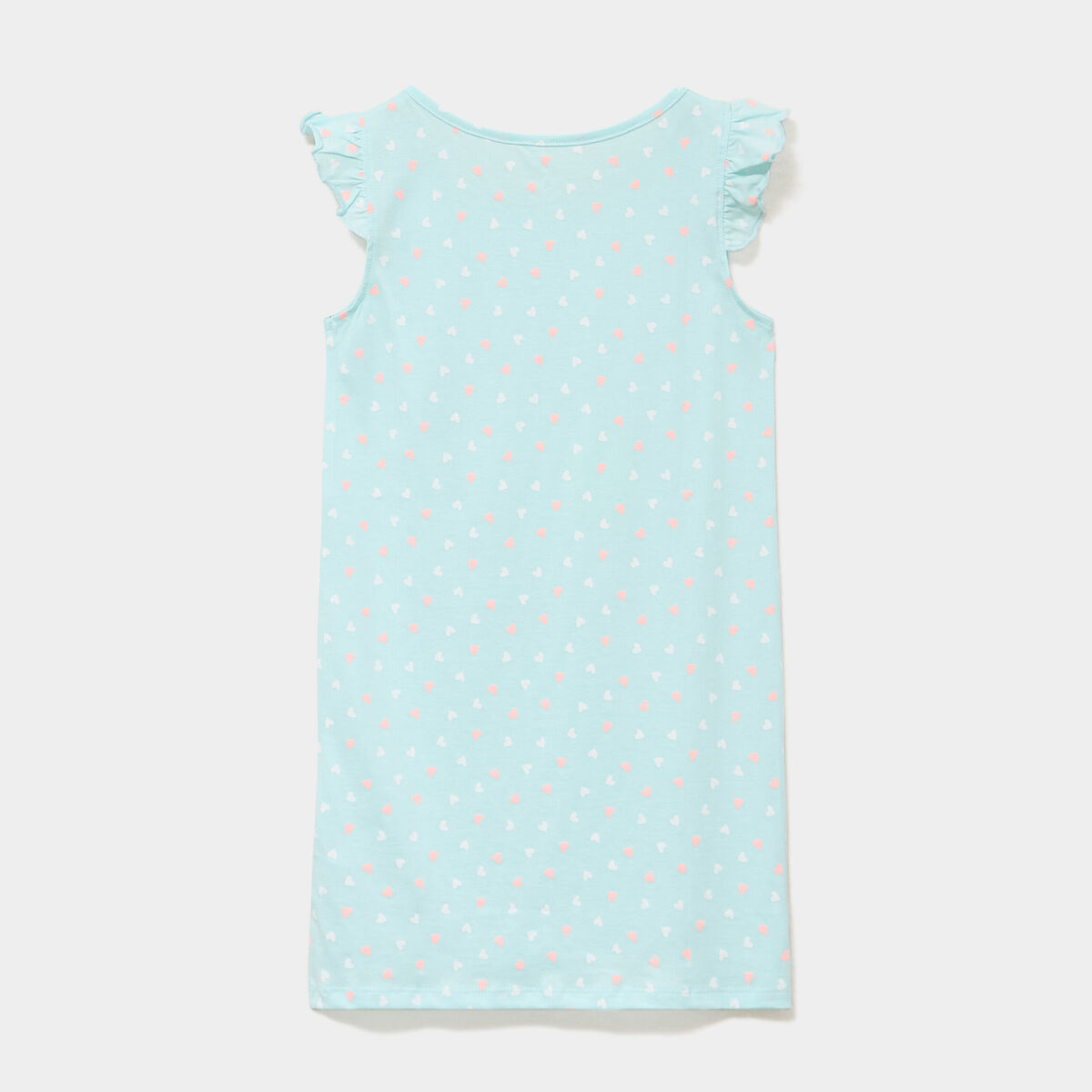 Chemise de nuit manches &agrave; volants coton vert fille