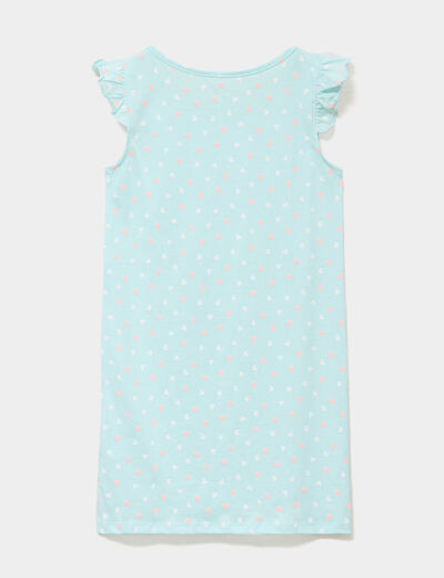 Chemise de nuit manches &agrave; volants coton vert fille
