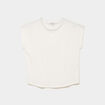 T-shirt col rond manches courtes blanc femme