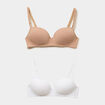 Lot 2 soutiens-gorge triangles padd&eacute;s beige femme