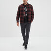 Chemise droite 2 poches manches longues bordeaux homme