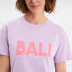 T-shirt droit manches courtes coton violet clair femme