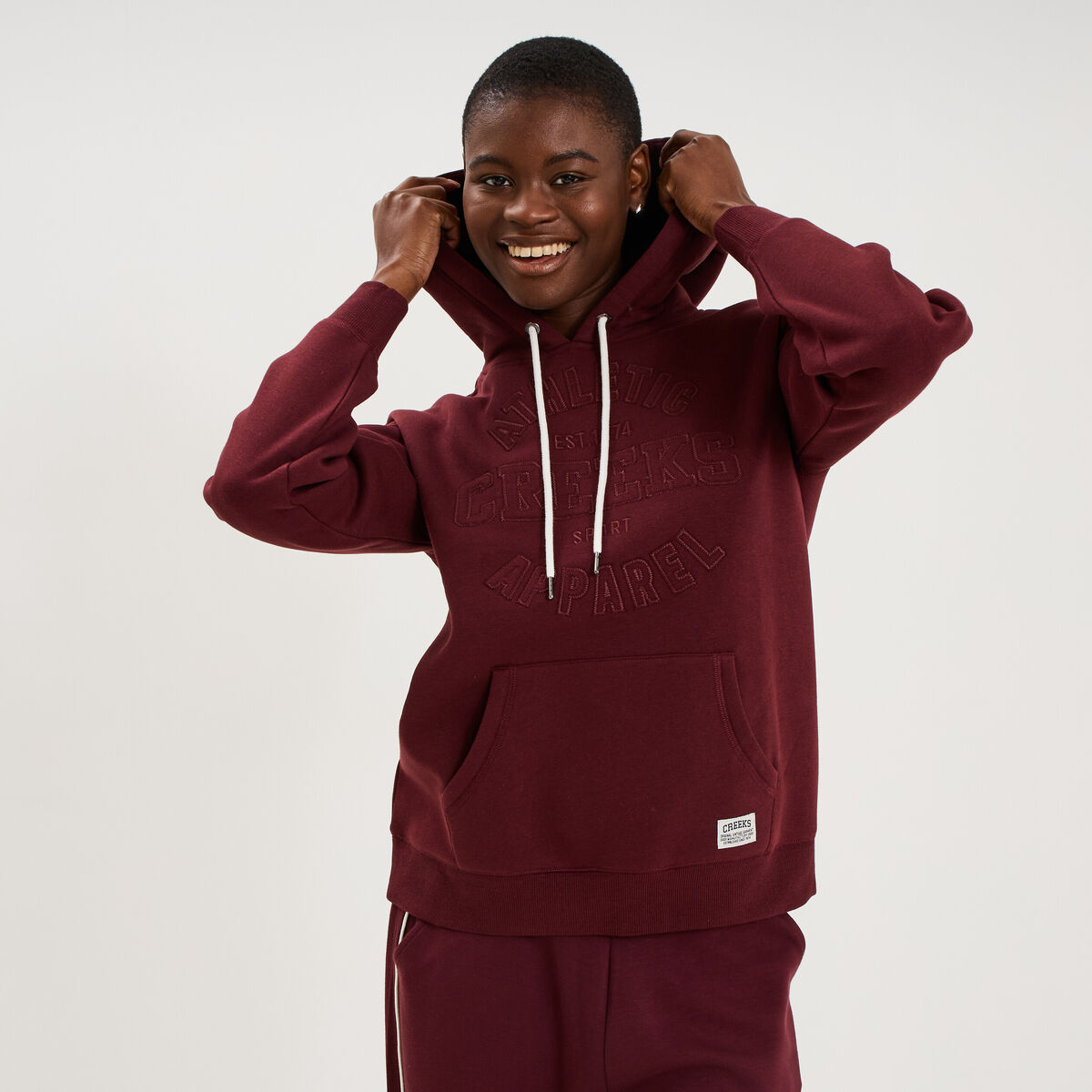 Sweat &agrave; capuche hoodie violet fonc&eacute; femme