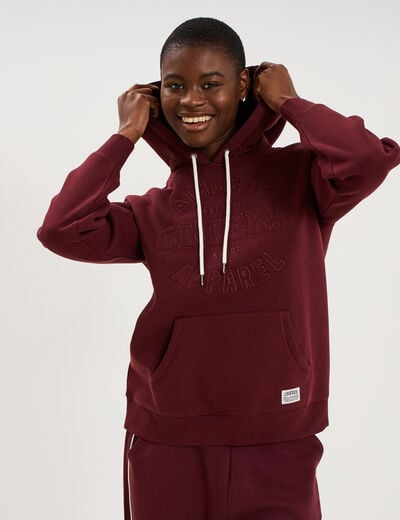Sweat &agrave; capuche hoodie violet fonc&eacute; femme