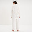 Combinaison polaire zipp&eacute;e &agrave; capuche blanc femme