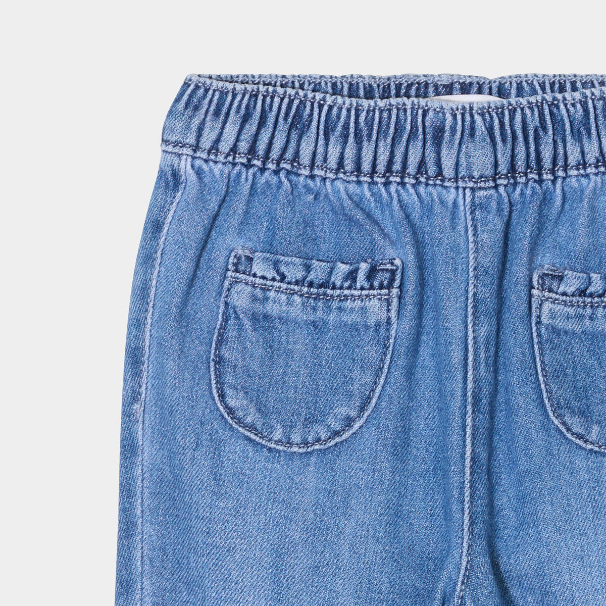 Jeans bas &eacute;lastiqu&eacute; coton denim double stone b&eacute;b&eacute; fille