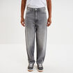 Jeans baggy 5 poches coton denim gris homme