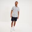 Chemise manches courtes coton bleu homme