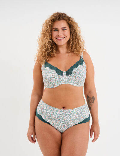 Shorty microfibre ecru femme grande taille