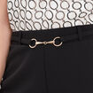 Pantalon large 7/8ème détail bijou noir femme