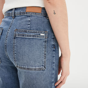 jeans wide leg 78eme taille haute denim stone femme Jeans wide leg 7/8ème taille haute denim stone femme