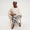 Ensemble pyjama effet polaire 3 pi&egrave;ces blanc femme