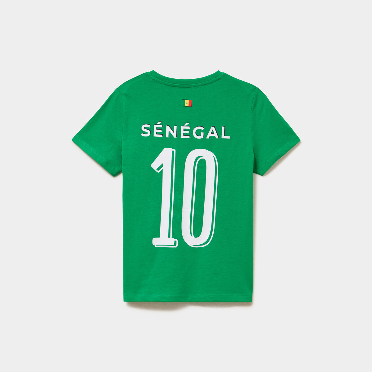 T-shirt maillot football S&eacute;n&eacute;gal coton vert menthe fille