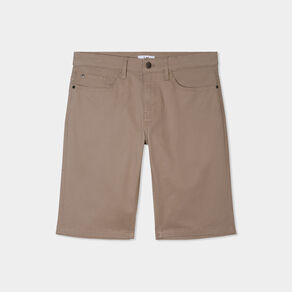 Bermuda droit stretch 5 poches coton taupe homme