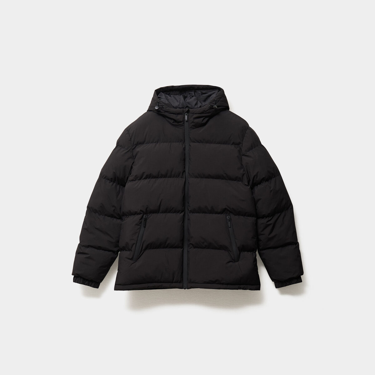 Doudoune d&eacute;perlante zipp&eacute;e &agrave; capuche noir homme