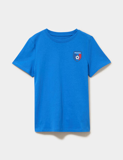 T-shirt maillot de football France bleu electrique mixte