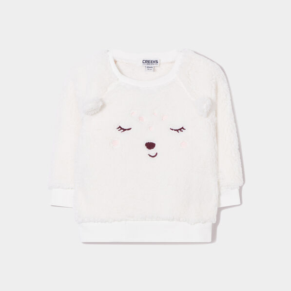Sweat manches longues blanc bébé fille