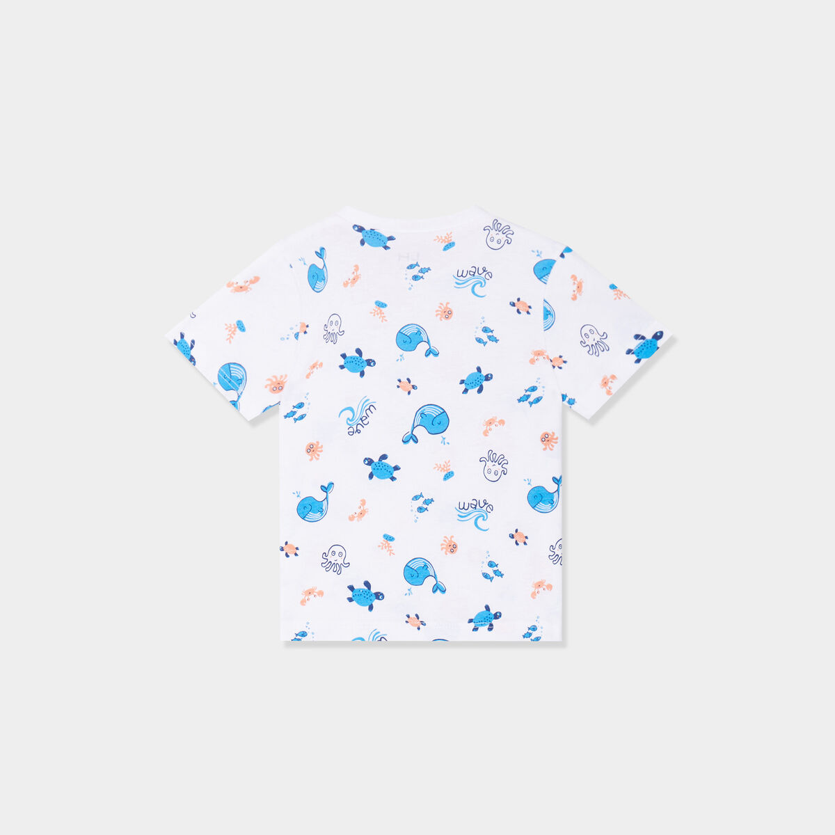 T-shirt col rond manches courtes coton bleu marine bébé garçon