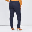 Pantalon slim taille haute et élastiquée bleu marine femme grande taille