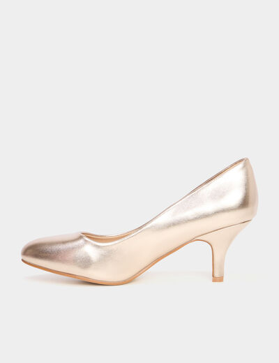 Escarpins à talons aiguilles jaune or femme
