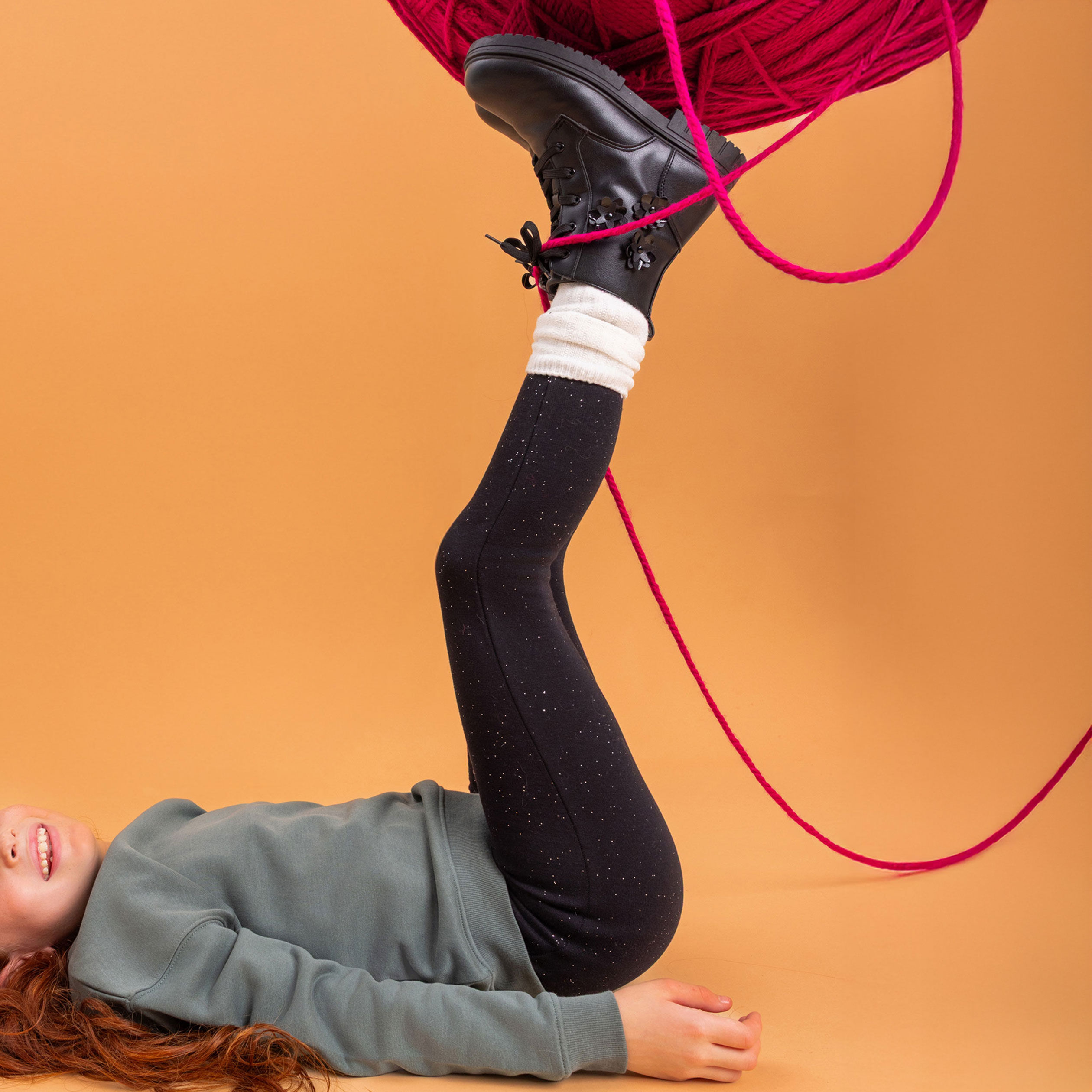 Legging doublé chaud noir fille LH