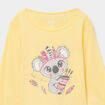 Ensemble pyjama pantalon 2 pi&egrave;ces coton jaune pastel fille