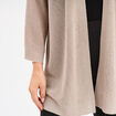 Gilet chauve-souris mi-long beige femme