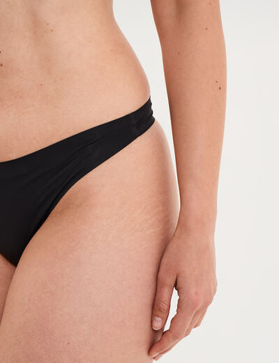 String microfibre sans coutures noir femme