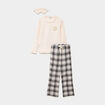 Ensemble pyjama effet polaire 3 pi&egrave;ces blanc femme