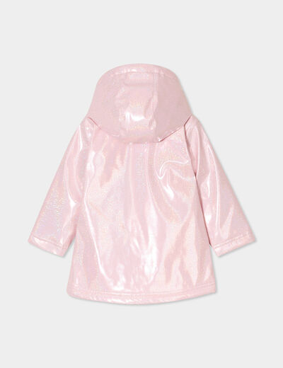 Coupe-vent imperméable à paillettes rose clair bébé fille