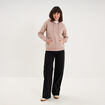 Sweat hoodie 1 poche &agrave; capuche marron clair femme