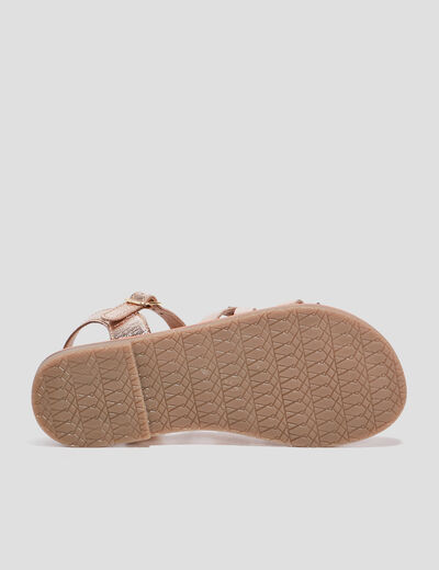 Sandales en cuir Creeks jaune or fille