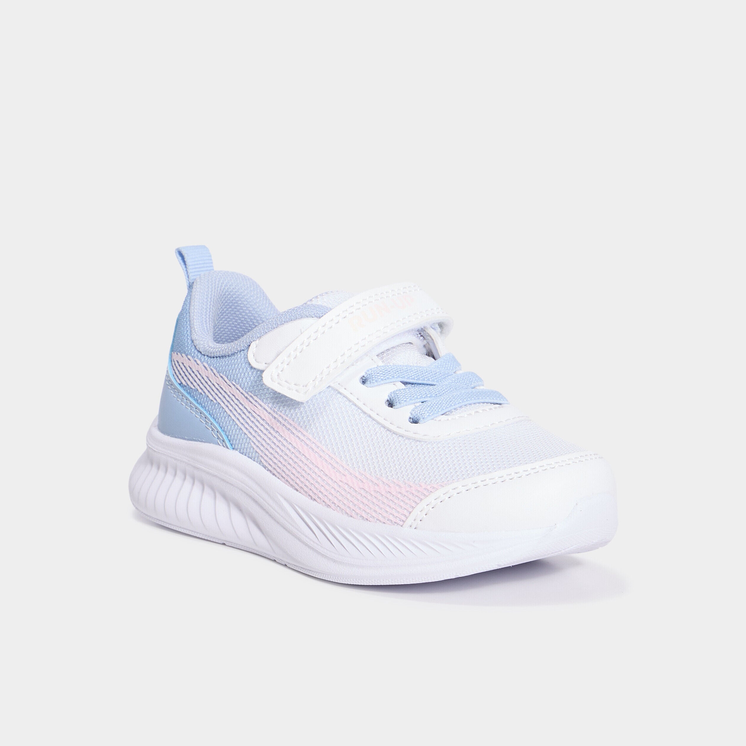 Baskets running à scratchs blanc fille