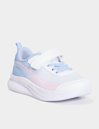 Baskets running à scratchs blanc fille