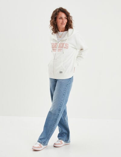 Sweat zippé à capuche Creeks Original blanc femme