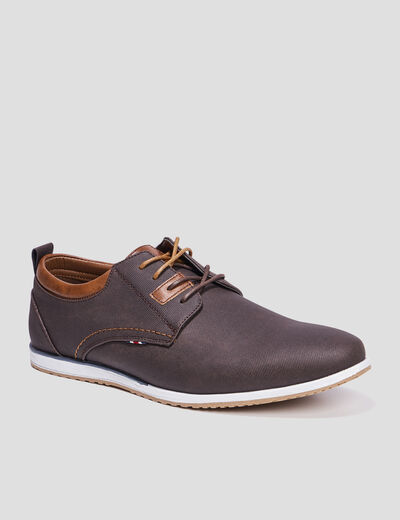 Derbies texturées à lacets marron homme