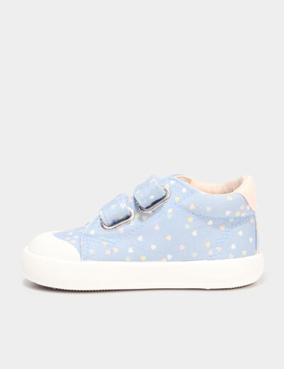 Baskets montantes scratchs bout renforc&eacute; bleu ciel b&eacute;b&eacute; fille