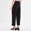Pantalon large 7/8ème détail bijou noir femme