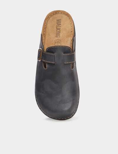 Mules avec boucles noir homme
