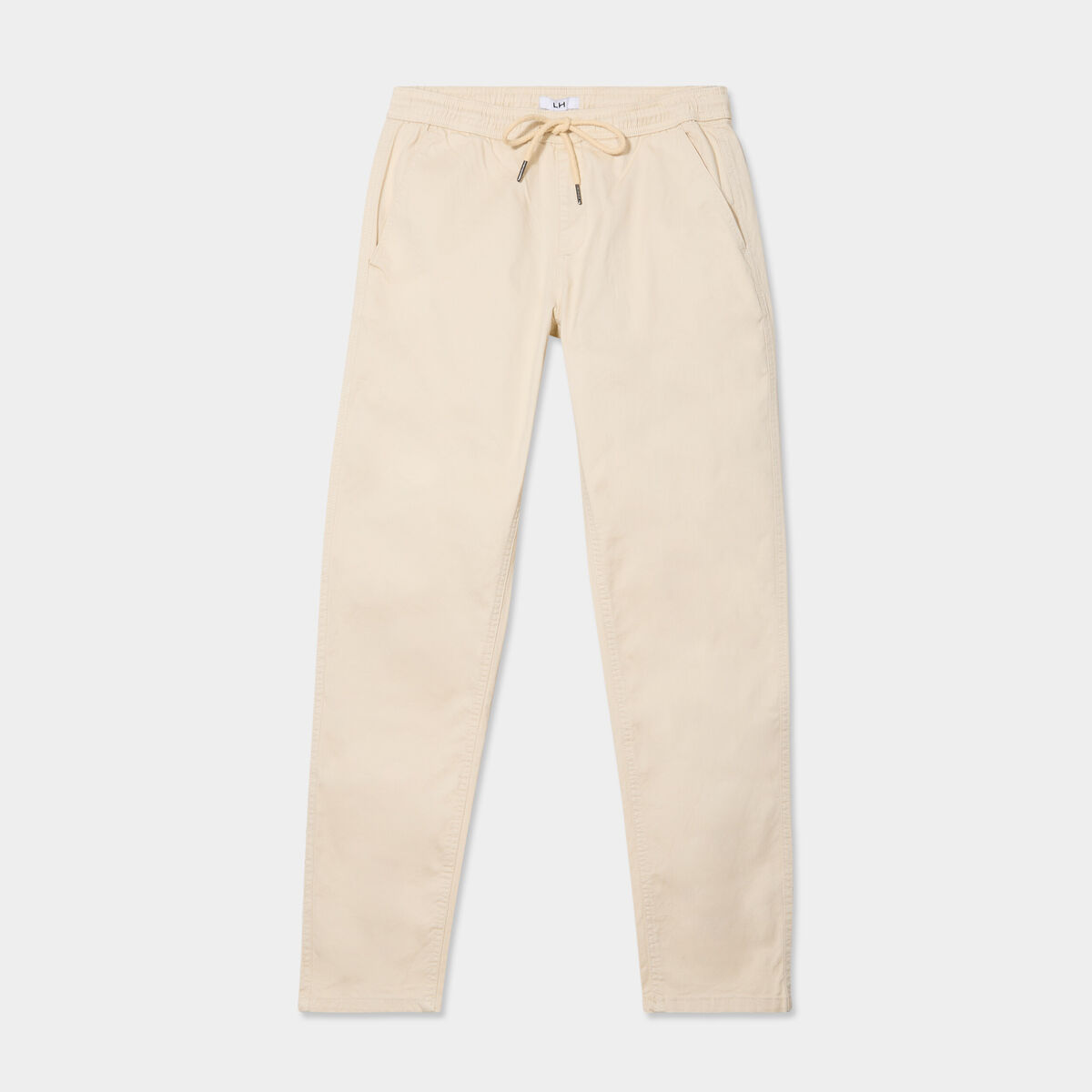 Pantalon chino regular taille &eacute;lastiqu&eacute;e beige homme