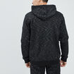 Sweat zipp&eacute; &agrave; capuche en molleton noir homme