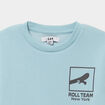 Sweat col rond oversize manches longues bleu gris gar&ccedil;on